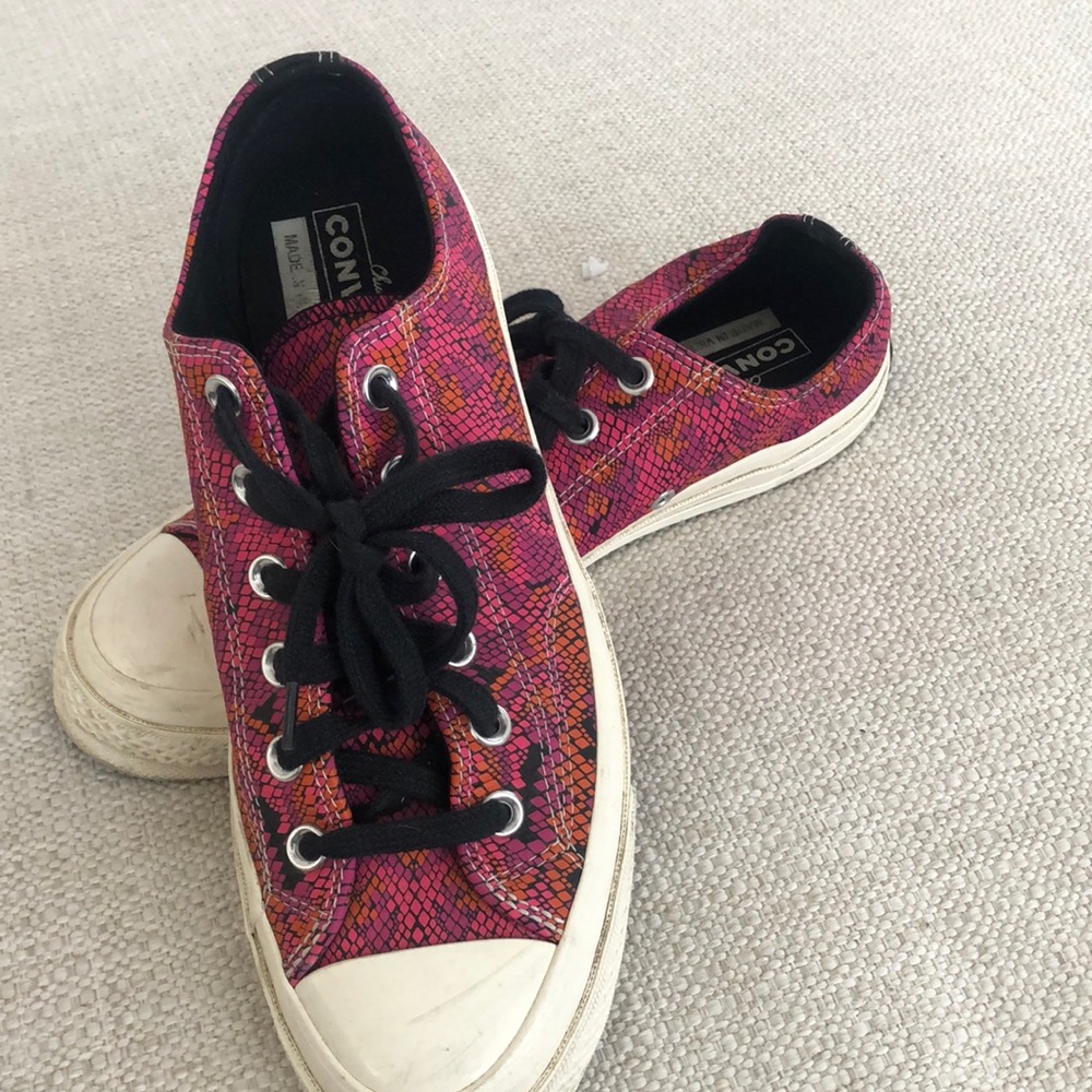Pink/Orange/ Black Snakeskin Pattern Chuck Taylor Converse